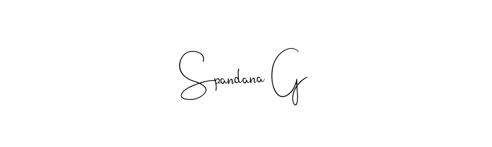 Make a beautiful signature design for name Spandana G. With this signature (Andilay-7BmLP) style, you can create a handwritten signature for free. Spandana G signature style 4 images and pictures png