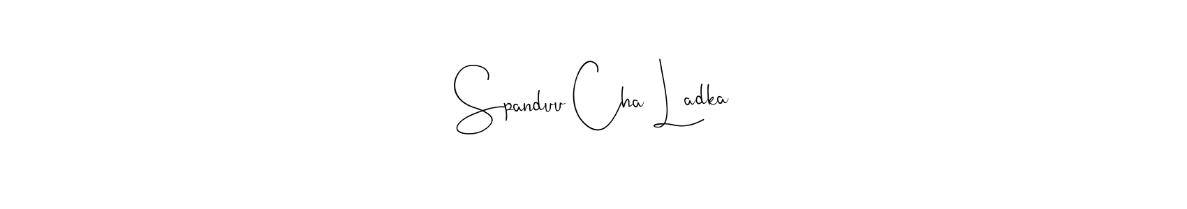 This is the best signature style for the Spanduu Cha Ladka name. Also you like these signature font (Andilay-7BmLP). Mix name signature. Spanduu Cha Ladka signature style 4 images and pictures png