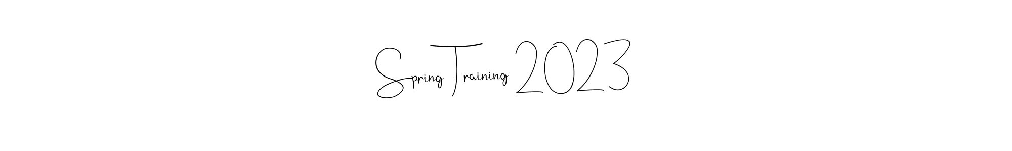 The best way (Andilay-7BmLP) to make a short signature is to pick only two or three words in your name. The name Spring Training 2023 include a total of six letters. For converting this name. Spring Training 2023 signature style 4 images and pictures png