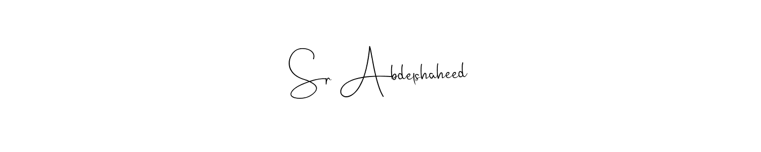 This is the best signature style for the Sr Abdelshaheed name. Also you like these signature font (Andilay-7BmLP). Mix name signature. Sr Abdelshaheed signature style 4 images and pictures png