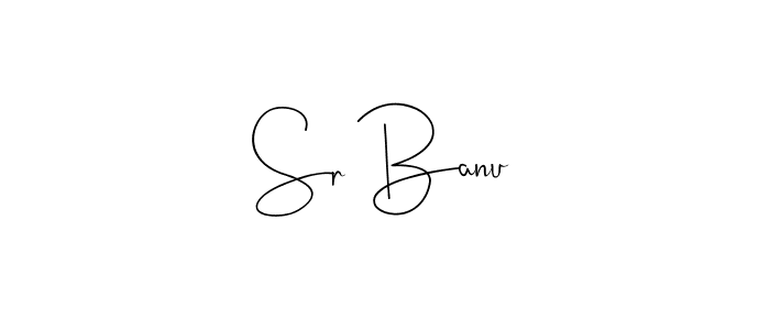 if you are searching for the best signature style for your name Sr Banu. so please give up your signature search. here we have designed multiple signature styles  using Andilay-7BmLP. Sr Banu signature style 4 images and pictures png