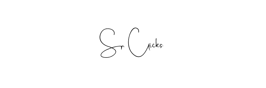 Sr Clicks stylish signature style. Best Handwritten Sign (Andilay-7BmLP) for my name. Handwritten Signature Collection Ideas for my name Sr Clicks. Sr Clicks signature style 4 images and pictures png