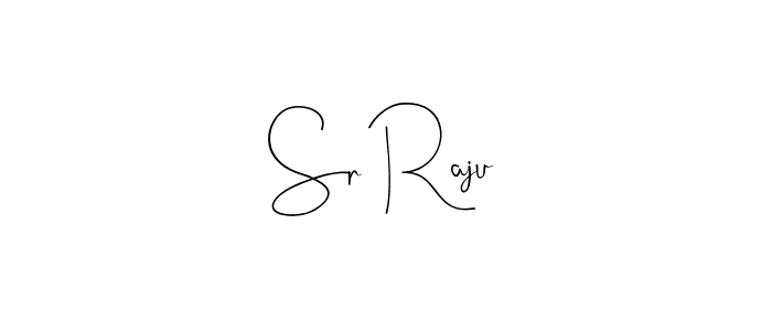 How to make Sr Raju name signature. Use Andilay-7BmLP style for creating short signs online. This is the latest handwritten sign. Sr Raju signature style 4 images and pictures png