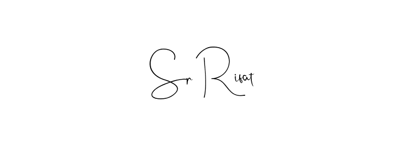 How to make Sr Rifat name signature. Use Andilay-7BmLP style for creating short signs online. This is the latest handwritten sign. Sr Rifat signature style 4 images and pictures png