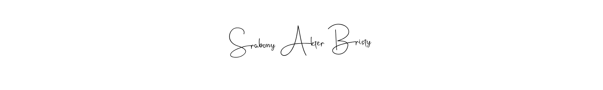 Also You can easily find your signature by using the search form. We will create Srabony Akter Bristy name handwritten signature images for you free of cost using Andilay-7BmLP sign style. Srabony Akter Bristy signature style 4 images and pictures png