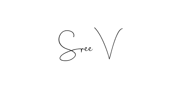 if you are searching for the best signature style for your name Sree V. so please give up your signature search. here we have designed multiple signature styles  using Andilay-7BmLP. Sree V signature style 4 images and pictures png