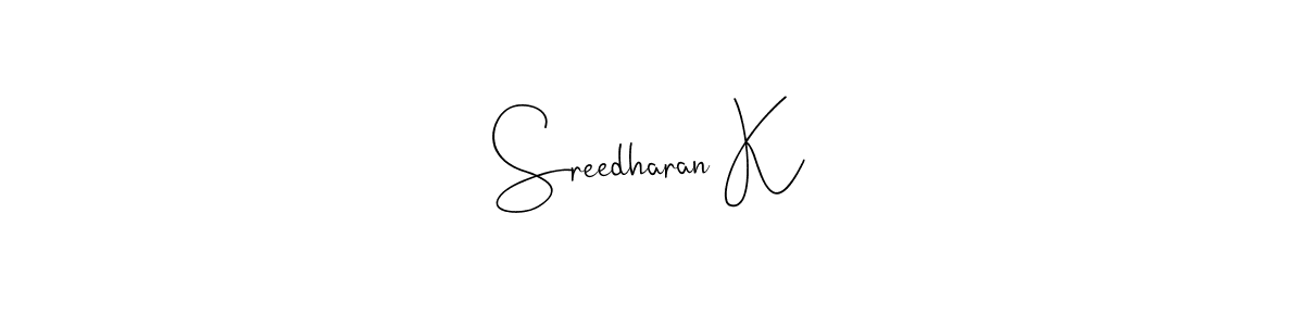 How to make Sreedharan K signature? Andilay-7BmLP is a professional autograph style. Create handwritten signature for Sreedharan K name. Sreedharan K signature style 4 images and pictures png