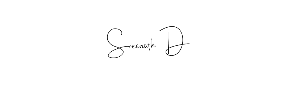 Andilay-7BmLP is a professional signature style that is perfect for those who want to add a touch of class to their signature. It is also a great choice for those who want to make their signature more unique. Get Sreenath D name to fancy signature for free. Sreenath D signature style 4 images and pictures png