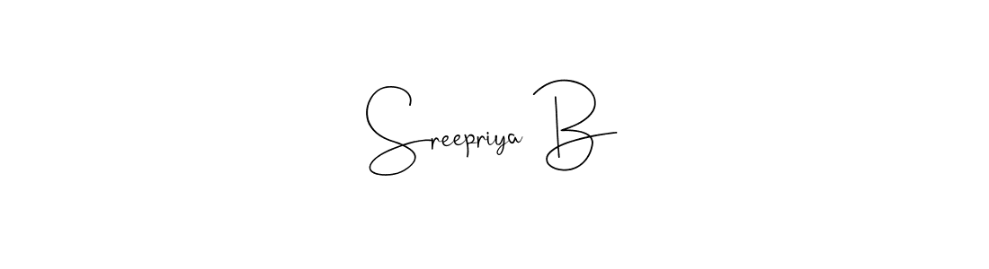 Also You can easily find your signature by using the search form. We will create Sreepriya B name handwritten signature images for you free of cost using Andilay-7BmLP sign style. Sreepriya B signature style 4 images and pictures png