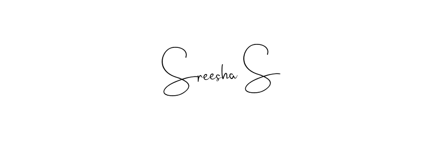 Also we have Sreesha S name is the best signature style. Create professional handwritten signature collection using Andilay-7BmLP autograph style. Sreesha S signature style 4 images and pictures png