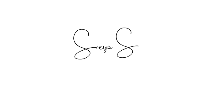 Use a signature maker to create a handwritten signature online. With this signature software, you can design (Andilay-7BmLP) your own signature for name Sreya S. Sreya S signature style 4 images and pictures png