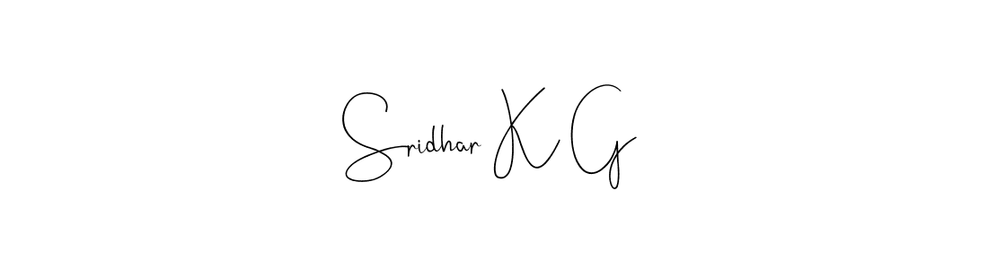 if you are searching for the best signature style for your name Sridhar K G. so please give up your signature search. here we have designed multiple signature styles  using Andilay-7BmLP. Sridhar K G signature style 4 images and pictures png