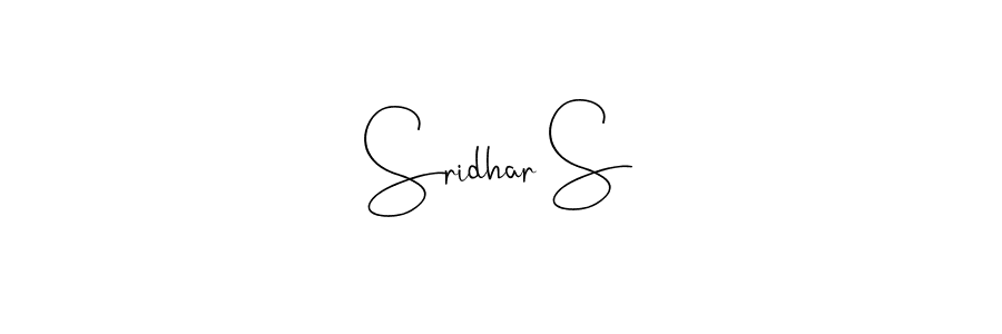 Make a beautiful signature design for name Sridhar S. With this signature (Andilay-7BmLP) style, you can create a handwritten signature for free. Sridhar S signature style 4 images and pictures png