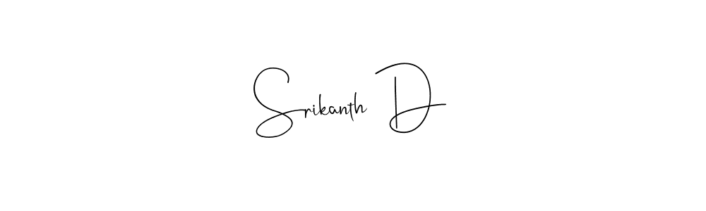 Also You can easily find your signature by using the search form. We will create Srikanth D name handwritten signature images for you free of cost using Andilay-7BmLP sign style. Srikanth D signature style 4 images and pictures png