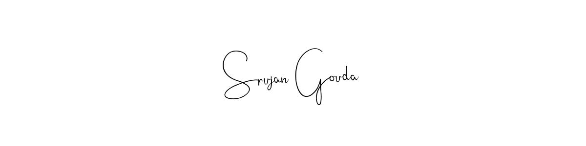 How to make Srujan Gouda name signature. Use Andilay-7BmLP style for creating short signs online. This is the latest handwritten sign. Srujan Gouda signature style 4 images and pictures png