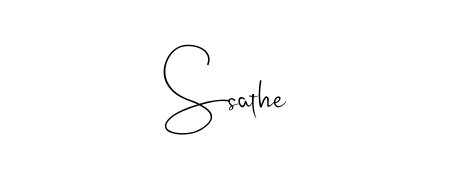 A sleek calligraphic signature for name Ssathe utilizing Andilay-7BmLP styling. Great for adding personal signatures to photos and art. Ssathe signature style 4 images and pictures png