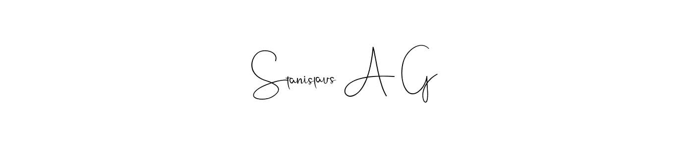 The best way (Andilay-7BmLP) to make a short signature is to pick only two or three words in your name. The name Stanislaus A G include a total of six letters. For converting this name. Stanislaus A G signature style 4 images and pictures png
