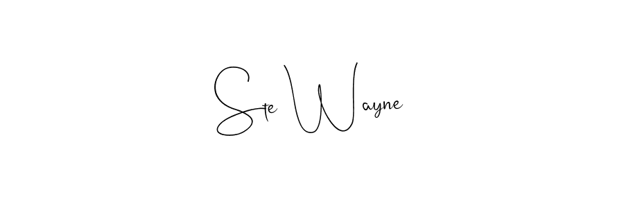 Make a beautiful signature design for name Ste Wayne. With this signature (Andilay-7BmLP) style, you can create a handwritten signature for free. Ste Wayne signature style 4 images and pictures png