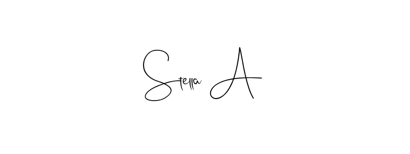 Create a beautiful signature design for name Stella A. With this signature (Andilay-7BmLP) fonts, you can make a handwritten signature for free. Stella A signature style 4 images and pictures png