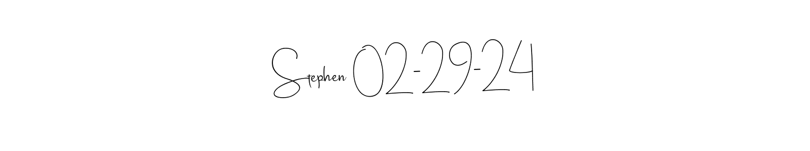 How to make Stephen 02-29-24 name signature. Use Andilay-7BmLP style for creating short signs online. This is the latest handwritten sign. Stephen 02-29-24 signature style 4 images and pictures png