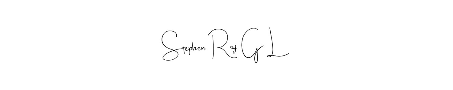 This is the best signature style for the Stephen Raj G L name. Also you like these signature font (Andilay-7BmLP). Mix name signature. Stephen Raj G L signature style 4 images and pictures png