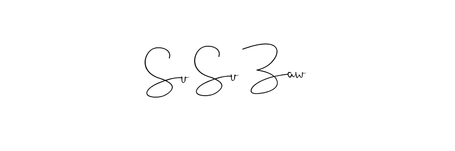 You should practise on your own different ways (Andilay-7BmLP) to write your name (Su Su Zaw) in signature. don't let someone else do it for you. Su Su Zaw signature style 4 images and pictures png