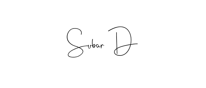 Make a beautiful signature design for name Subar D. Use this online signature maker to create a handwritten signature for free. Subar D signature style 4 images and pictures png