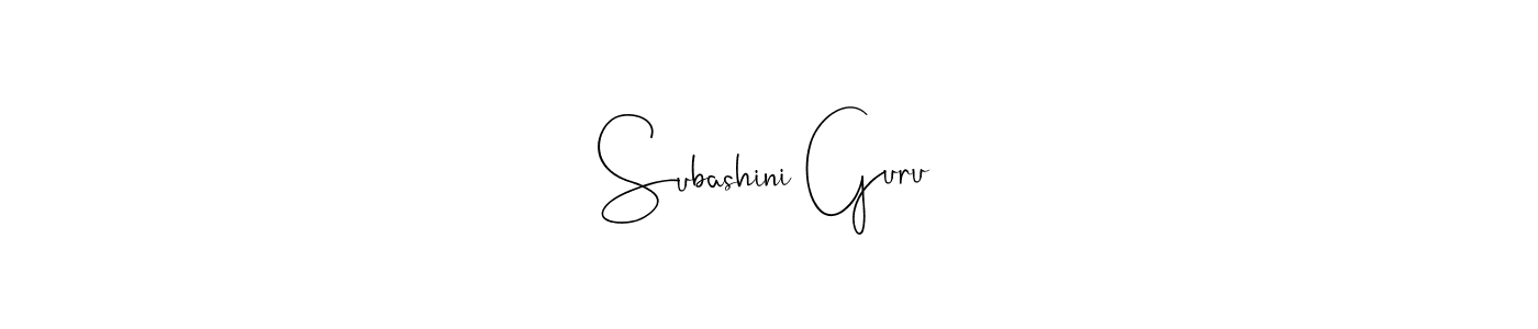 You should practise on your own different ways (Andilay-7BmLP) to write your name (Subashini Guru) in signature. don't let someone else do it for you. Subashini Guru signature style 4 images and pictures png