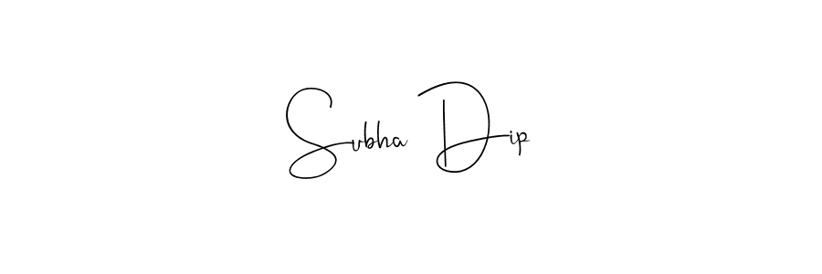 How to make Subha Dip name signature. Use Andilay-7BmLP style for creating short signs online. This is the latest handwritten sign. Subha Dip signature style 4 images and pictures png