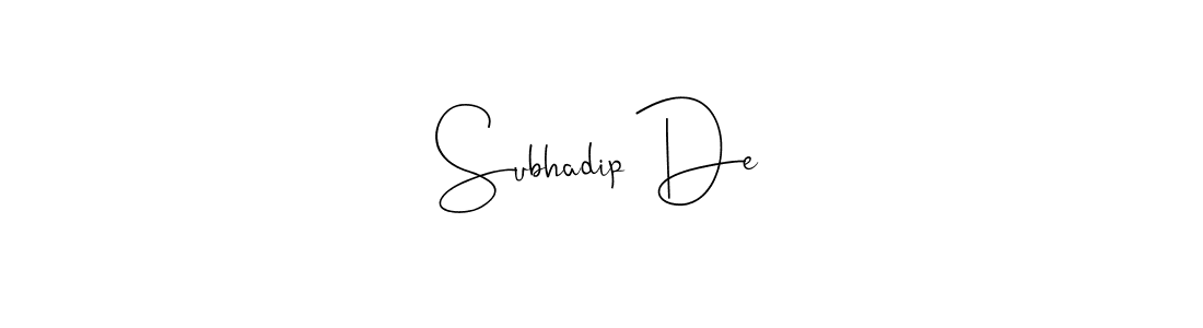 How to make Subhadip De signature? Andilay-7BmLP is a professional autograph style. Create handwritten signature for Subhadip De name. Subhadip De signature style 4 images and pictures png