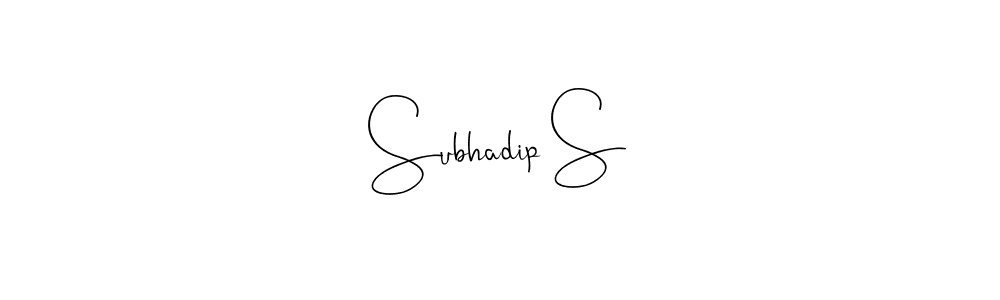 Also You can easily find your signature by using the search form. We will create Subhadip S name handwritten signature images for you free of cost using Andilay-7BmLP sign style. Subhadip S signature style 4 images and pictures png