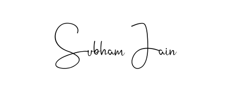 Create your official email sign-off with Subham Jain name in Andilay-7BmLP style. Crisp, clean, and perfectly legible across all screens. Subham Jain signature style 4 images and pictures png