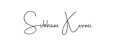A stylish, flowing autograph style designed for name Subham Kurmi using Andilay-7BmLP typography. Perfect for digital creative projects. Subham Kurmi signature style 4 images and pictures png