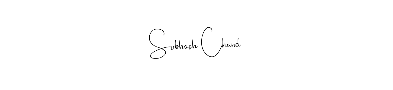 How to make Subhash Chand name signature. Use Andilay-7BmLP style for creating short signs online. This is the latest handwritten sign. Subhash Chand signature style 4 images and pictures png
