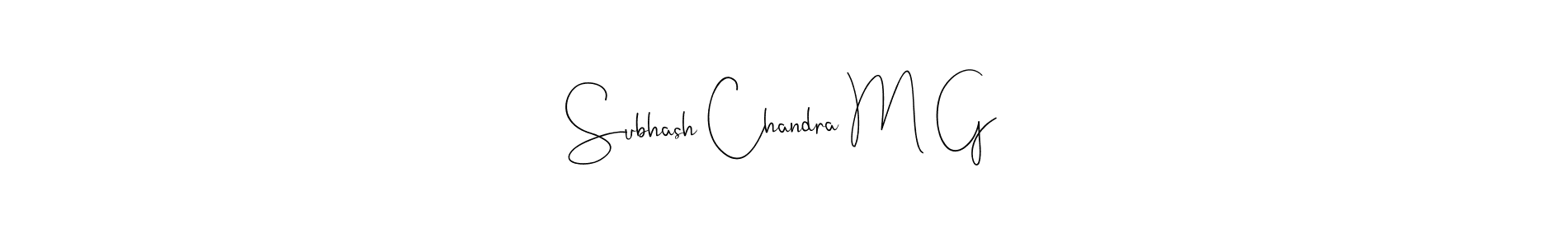 You should practise on your own different ways (Andilay-7BmLP) to write your name (Subhash Chandra M G) in signature. don't let someone else do it for you. Subhash Chandra M G signature style 4 images and pictures png