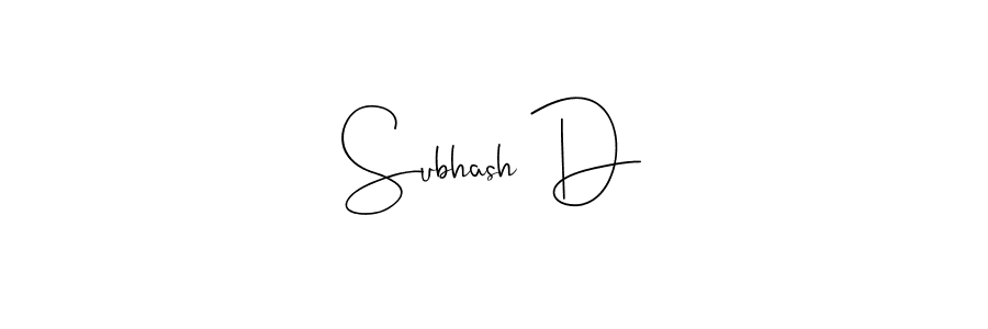 It looks lik you need a new signature style for name Subhash D. Design unique handwritten (Andilay-7BmLP) signature with our free signature maker in just a few clicks. Subhash D signature style 4 images and pictures png