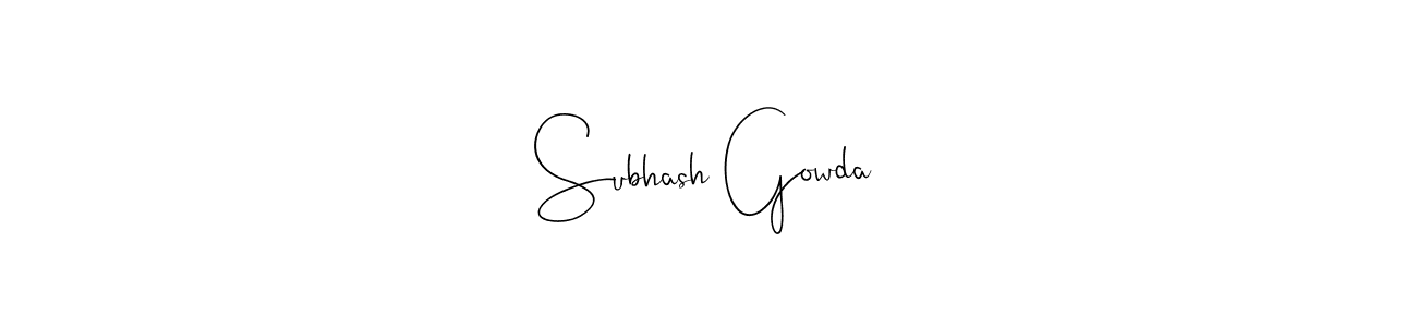 if you are searching for the best signature style for your name Subhash Gowda. so please give up your signature search. here we have designed multiple signature styles  using Andilay-7BmLP. Subhash Gowda signature style 4 images and pictures png