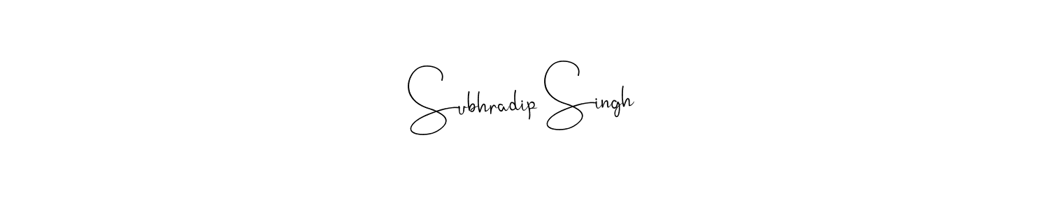 This is the best signature style for the Subhradip Singh name. Also you like these signature font (Andilay-7BmLP). Mix name signature. Subhradip Singh signature style 4 images and pictures png