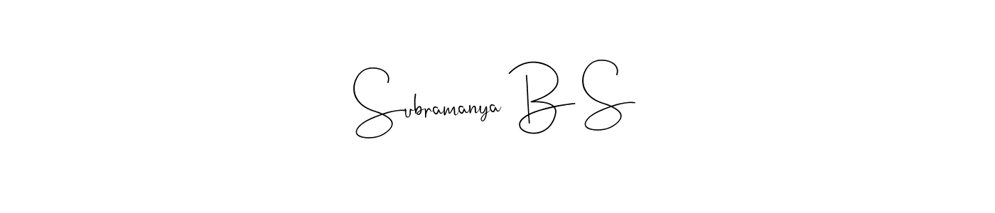 Also You can easily find your signature by using the search form. We will create Subramanya B S name handwritten signature images for you free of cost using Andilay-7BmLP sign style. Subramanya B S signature style 4 images and pictures png