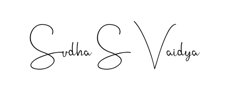 Looking for an artistic signature for Sudha S Vaidya? The Andilay-7BmLP calligraphy style gives a sophisticated flow suitable for business cards and emails. Sudha S Vaidya signature style 4 images and pictures png