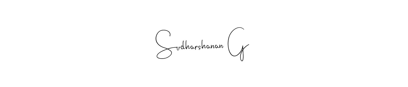 Create a beautiful signature design for name Sudharshanan G. With this signature (Andilay-7BmLP) fonts, you can make a handwritten signature for free. Sudharshanan G signature style 4 images and pictures png