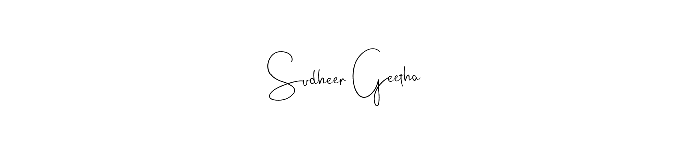 Use a signature maker to create a handwritten signature online. With this signature software, you can design (Andilay-7BmLP) your own signature for name Sudheer Geetha. Sudheer Geetha signature style 4 images and pictures png