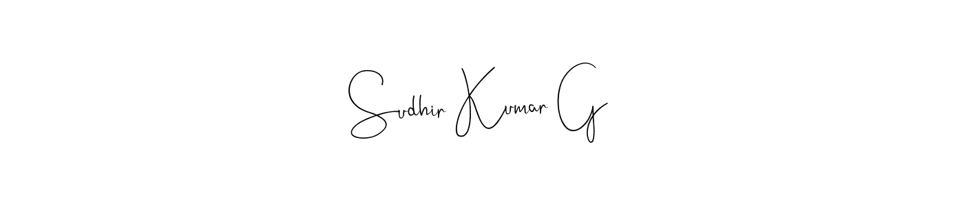 Andilay-7BmLP is a professional signature style that is perfect for those who want to add a touch of class to their signature. It is also a great choice for those who want to make their signature more unique. Get Sudhir Kumar G name to fancy signature for free. Sudhir Kumar G signature style 4 images and pictures png