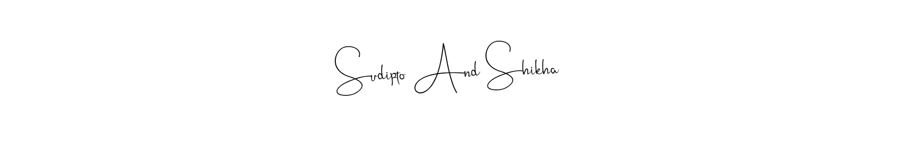 Also we have Sudipto And Shikha name is the best signature style. Create professional handwritten signature collection using Andilay-7BmLP autograph style. Sudipto And Shikha signature style 4 images and pictures png