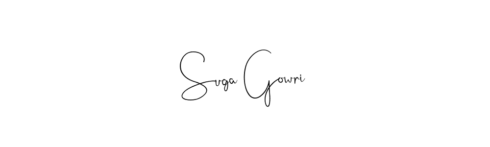 You should practise on your own different ways (Andilay-7BmLP) to write your name (Suga Gowri) in signature. don't let someone else do it for you. Suga Gowri signature style 4 images and pictures png