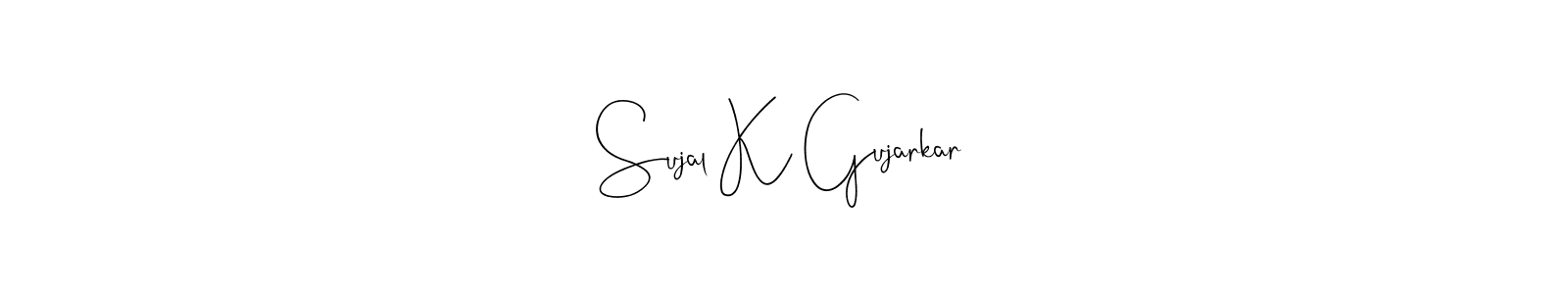 You can use this online signature creator to create a handwritten signature for the name Sujal K Gujarkar. This is the best online autograph maker. Sujal K Gujarkar signature style 4 images and pictures png