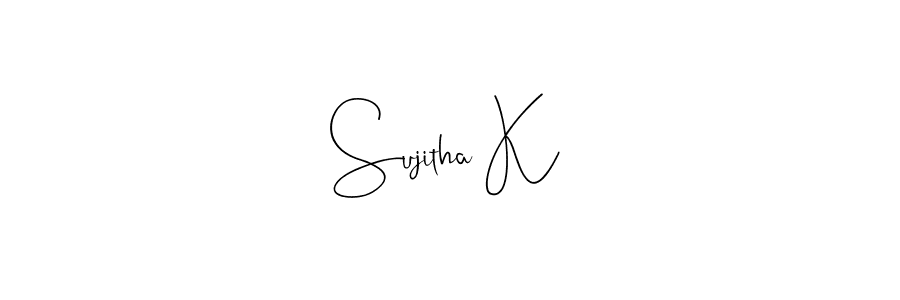 Design your own signature with our free online signature maker. With this signature software, you can create a handwritten (Andilay-7BmLP) signature for name Sujitha K. Sujitha K signature style 4 images and pictures png