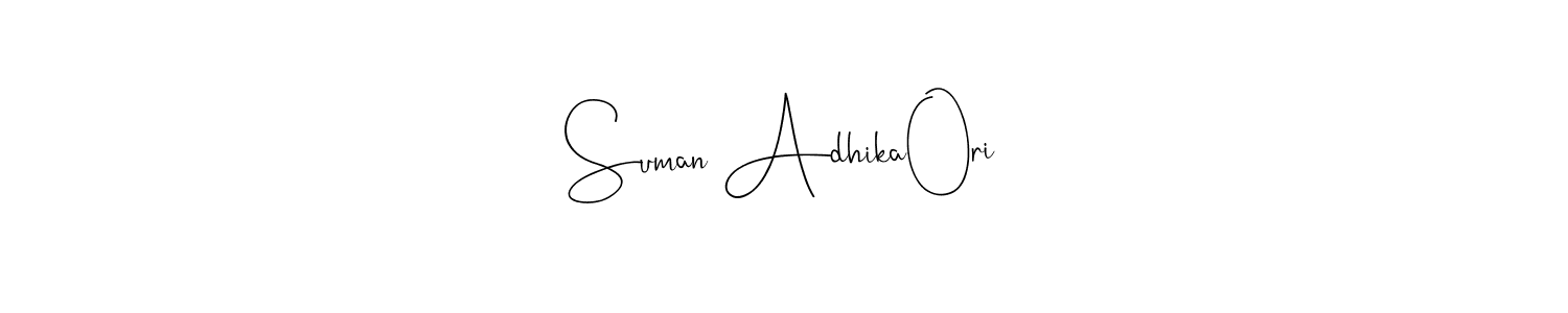 Make a beautiful signature design for name Suman Adhika0ri. With this signature (Andilay-7BmLP) style, you can create a handwritten signature for free. Suman Adhika0ri signature style 4 images and pictures png