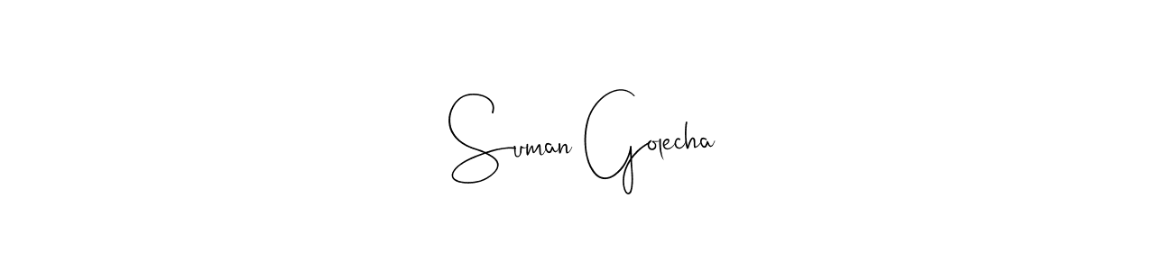 You should practise on your own different ways (Andilay-7BmLP) to write your name (Suman Golecha) in signature. don't let someone else do it for you. Suman Golecha signature style 4 images and pictures png