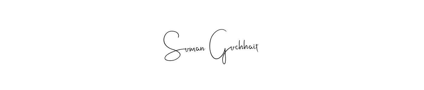 Andilay-7BmLP is a professional signature style that is perfect for those who want to add a touch of class to their signature. It is also a great choice for those who want to make their signature more unique. Get Suman Guchhait name to fancy signature for free. Suman Guchhait signature style 4 images and pictures png